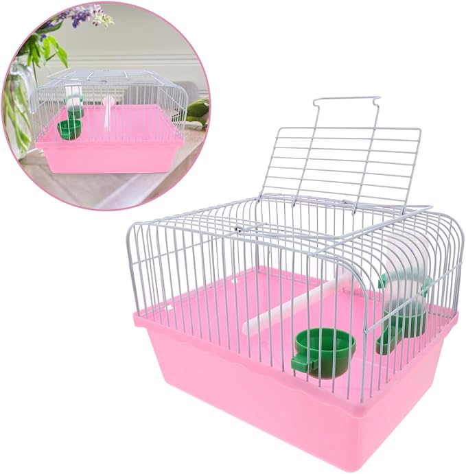 Portable Bird Travel Cage for Small Birds Parrots Lovebirds with Perch Food Box Water Dispenser 9.29X6.57X9.29 Inches