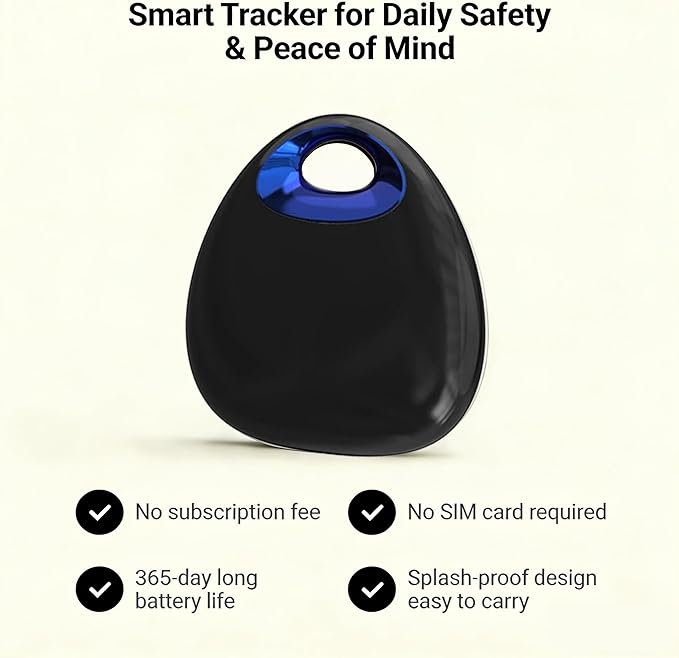 GPS Pet Tracker with Apple Find My Network, Android Compatibility, Real-Time Location Tracking, Water-Resistant (DINGWEIQI04)