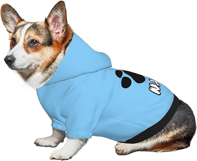 Custom Dog Hoodie Soft Add Your Own Personalized Photo Text Name Logo Dog Clothes for Puppy Sweatshirt Hooded for Small Medium Large Dogs Girl/Boy Cats lightblue