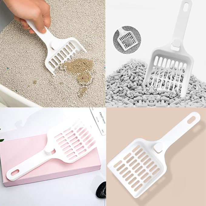2 Pack Cat Litter Scoop Non-Stick Cat Sifting Litter Scoop Shovel with Hook Kitty Kitten Pooper Lifter Sifter Scooper for Cat Litter Box Clumping Litter Crystal Cat Litter Pellets