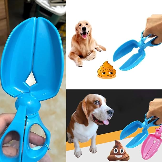 2 Pack Dog Pooper Scooper Mini Portable Pet Waste Poop Scissor Scoop Picker Shovel Cleaner for Doggie Doo Cat Litter Cleaning Tools Cleanup Outdoor Yard Garden Walks Trip