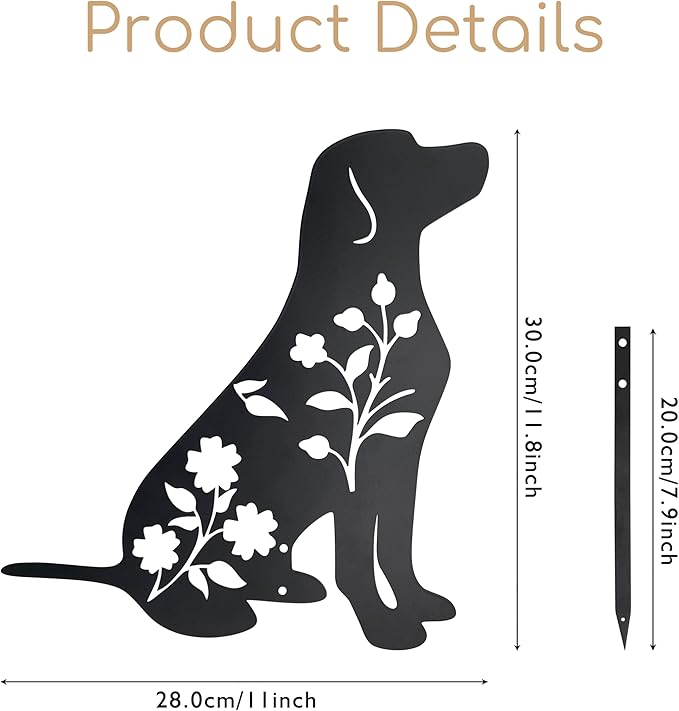 Labrador Retriever Garden Stake - Durable Outdoor Dog Statue for Lawn Décor