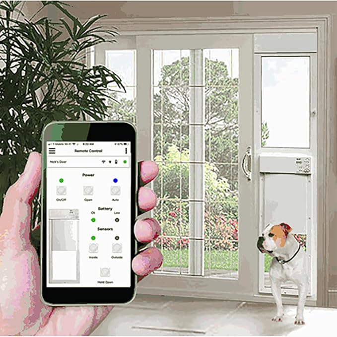 Power Pet Electronic Dog Door - High Tech Pet Electronic Pet Doors - Fully Automatic Sliding e-Glass Electronic Dog Doors - Large Pets up to 100 lbs - Tall 92-3/4" - 96" Patio Doors - PX2-SEGT