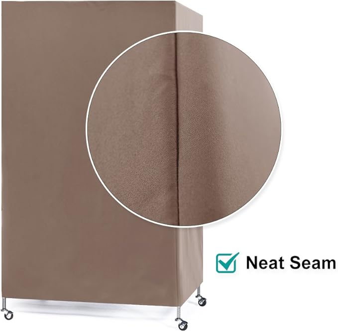 PONY DANCE Pets Product Universal Birdcage Cover Blackout & Breathable Birdcage Cover for Pet Sleep & Rest, Large, Khaki, 35 L x 25 W x 47 in H
