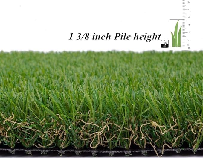 ALTRUISTIC Artificial Grass 14FTX38FT(532 Square Feet), Realistic Fake Grass Deluxe Turf Synthetic Thick Lawn Pet Turf, 1 3/8” Height, Outdoor Decor, Customized