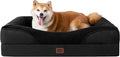 EHEYCIGA Orthopedic Dog Bed for Large Sized Dog, 36x27x7 Inch Large Memory Foam Dog Couch Bed with Sides, Waterproof Liner & Washable Removable Cover, Bolster Pet Sofa, Black