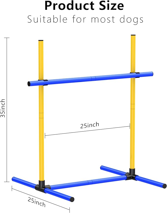Dog Agility Hurdle Training Set, 2-Sets Jump Bar Equipment for Indoor & Outdoor Backyard Exercise