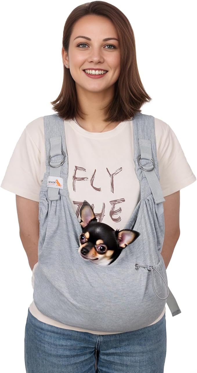 Dog Sling Carriers for Small Dogs,Carrier Sling for Cats and Pupp, Carrying Wrap Front Backpack Cat Sling,Adjustable Chest Pet Sling