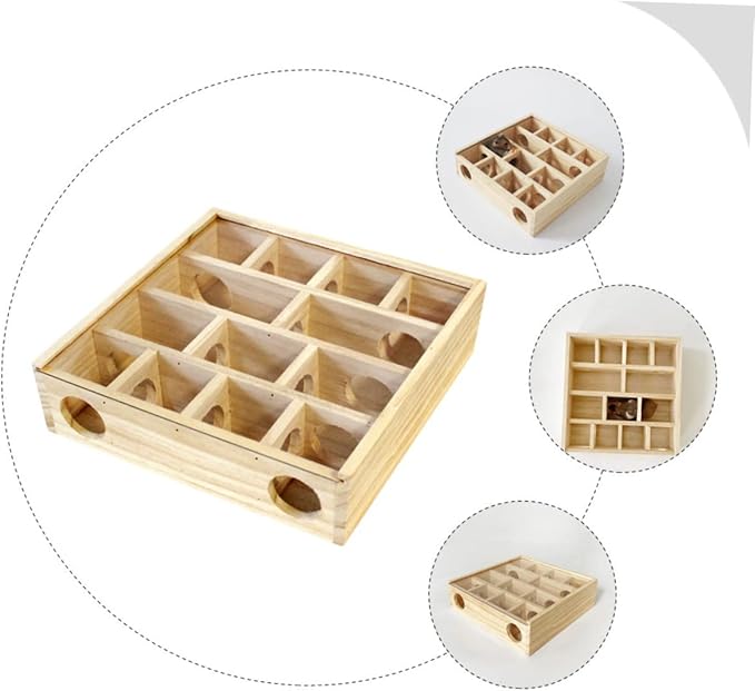 POPETPOP Wooden Hamster Maze Interactive Household for Pets Multi Design for Hamsters Chinchillas and Mice Dimensions Fun Pet Accessory