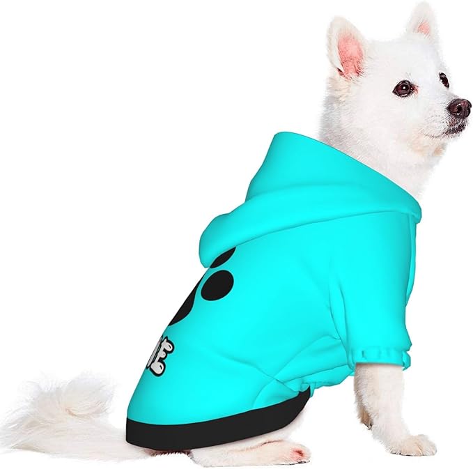 Custom Dog Hoodie Soft Add Your Own Personalized Photo Text Name Logo Dog Clothes for Puppy Sweatshirt Hooded for Small Medium Large Dogs Girl/Boy Cats Cyan