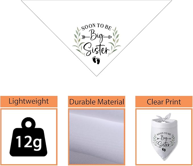 Soon to Be Big Sister Dog Bandana Baby Announcement Dog Gender Reveal Outfit Pregnancy Announcement Props Scarf Accessories Big Sister Bandana for Dogs