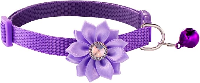 13Pcs Puppy Collars, Cat ID Collars with Bell Adjustable 19-32cm, Flower Soft Nylon Adjustable Identification Collars for Puppy Kittens(unbreakaway)