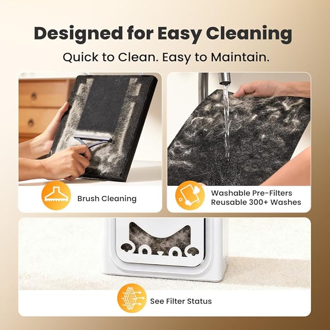 oneisall Air Purifiers for Home Pets with Double-Sided HEPA Washable Filters,Large Room Up To 2200Ft²,Air Purifier for Pet Hairs,Dander Odor Allergies Pollutant Smoke Dust,PP02