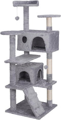 Nova Microdermabrasion 54 in Cat Tree Tower for Indoor Cats Multi-Level Cat Condo Cat Bed Furniture with Scratching Post Kittens Activity Center