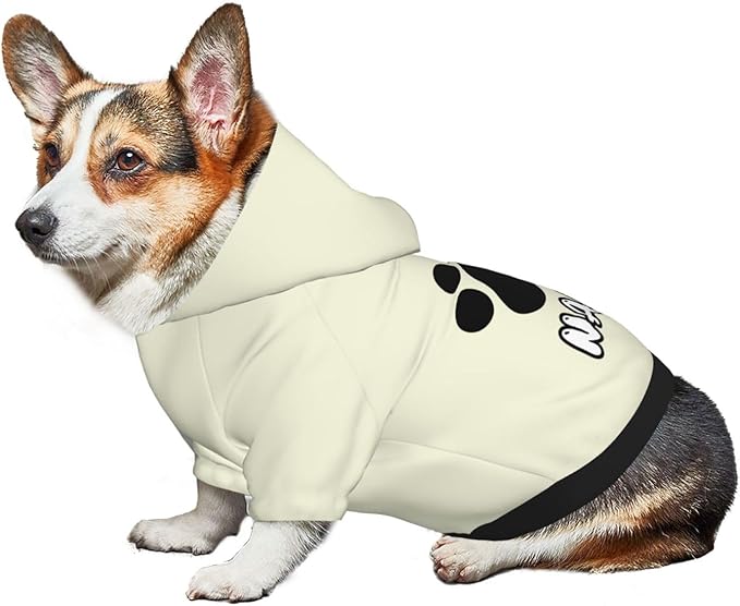 Custom Dog Hoodie Soft & Warm Design Your Own Personalized Photo Text Logo Name Dog Clothes for Puppy Sweatshirt Hooded for Small Medium Large Dogs Girl/Boy Cats LightYellow
