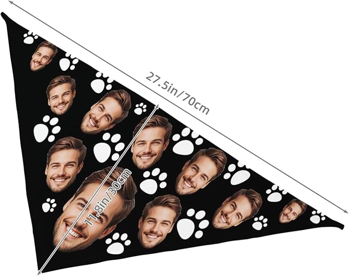 Custom Dog Bandana for Cat Dog Pet Add Your Design Personalized Neckwear Bandanas with Your Text Logo Image Customized Pet Scarf Funny Gifts Style 05