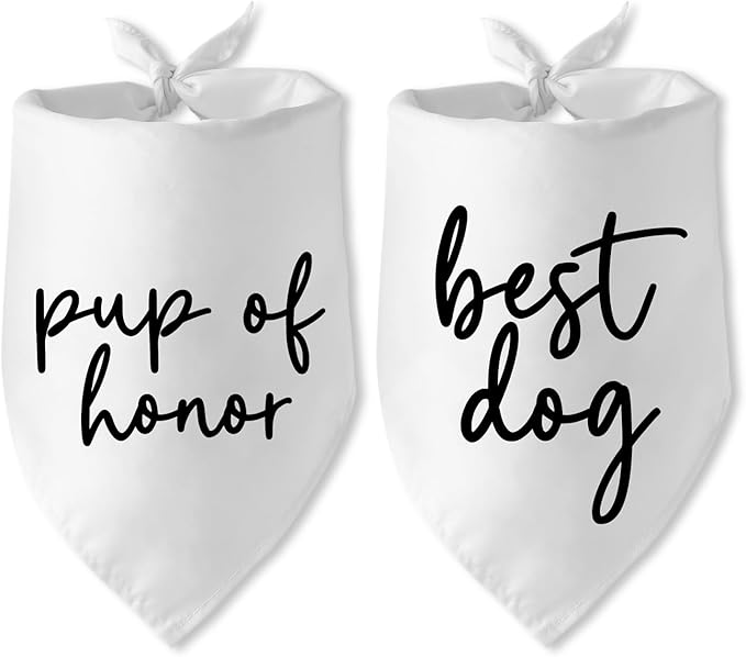 Wedding Gifts pup of Honor Best Dog Bandana Pet Scarf Wedding Photo Prop Pet Accessories for Dog Lovers Owner Gift Engagement Party Bridal Shower Decorations