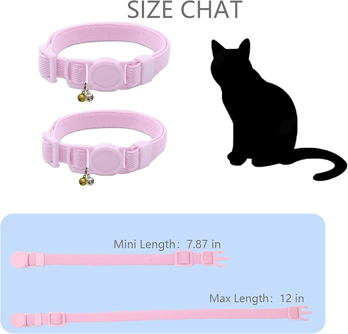 Breakaway Cat Collar with Bell, Safety Buckle Kitten Collar, Elastic Strech Quick Release, Adjustable Lightweight Collars for Girl Boy Cats, Pet Supplies, Accessories, Gifts Pink