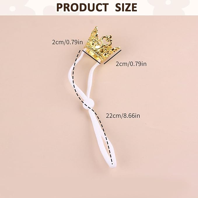 1PCS Crown Tiara Headband for Cat Dogs Puppy Birds Ducks Chicken Rabbit Hamster Pets Party Birthday Grooming Hair Accessories(Gold, Elastic)