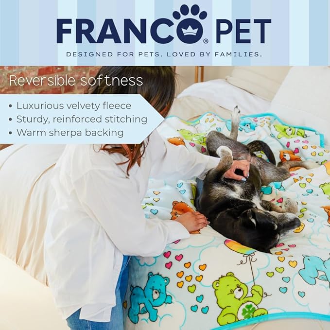 Franco Pet Care Bears Super Soft Cozy Waterproof Sherpa-Backed Blanket Throw for Large Dogs, Couch/Bed/Car, 50x60 (Officially Licensed Product)