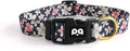 QQPETS Adjustable Soft Dog Collar: Print Flower Pink Multicolor Cute Patterns for XS Small Medium Large Pet Girl Boy Puppy Walking Running Training