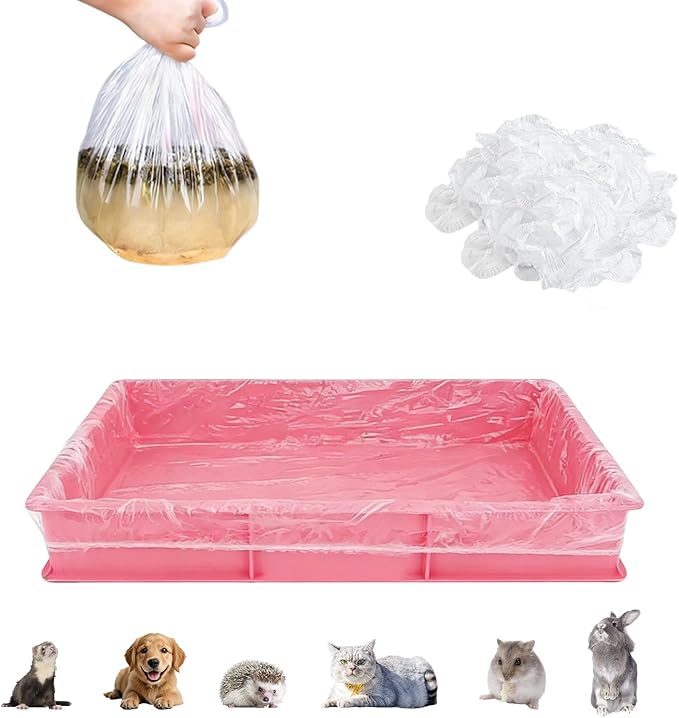 Disposable Cage Liners 50PCS, Plastic Litter Liner Bag for Cage, Cage Toilet Film Cover Litter Liner Bags for Small Animals as Guinea Pig, Hamster, Hedgehog, Bunny, Bird, Rabbit (S(23.6 * 31.5''))