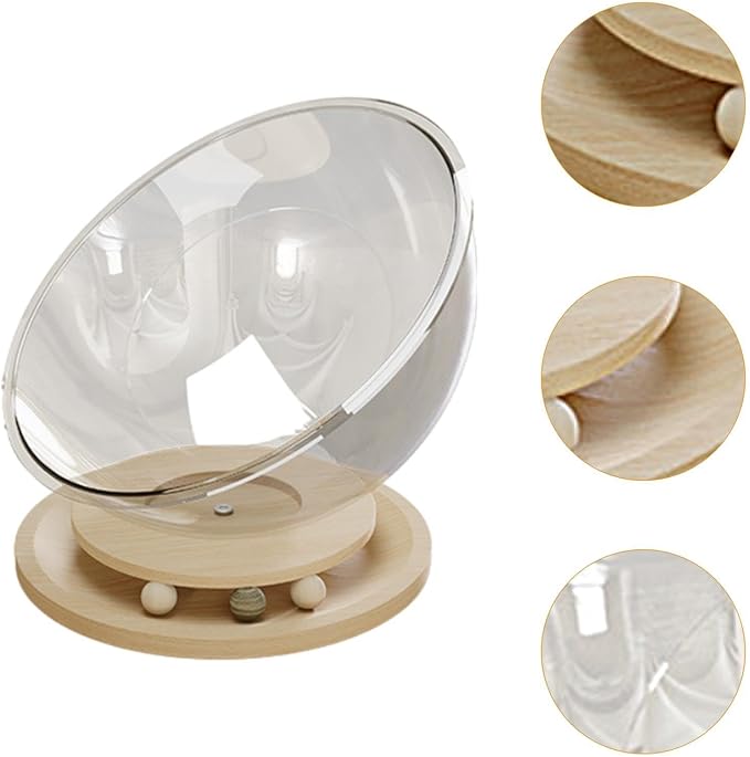 Space Capsule Cat Bed, Pet Furniture, Easy Cleaning, Universal Small Pets Activity Centre Bed Toy, Sleeping Nest for Cats, Solid Wood L