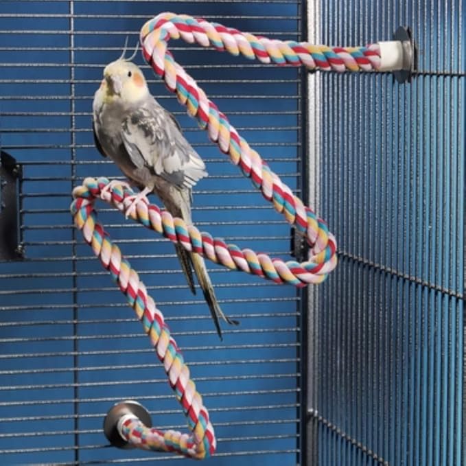 JW Pet Comfy Perch For Birds Flexible Multi-color Rope, Large - 36" Length