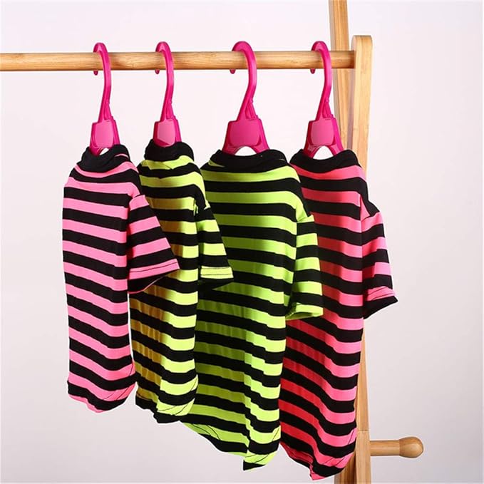 Pet Clothing Hanger, 10PCS Plastic Anti-Skid Dog Puppy Cat Clothes Clothing Rack for Small Animals (Pink, L)