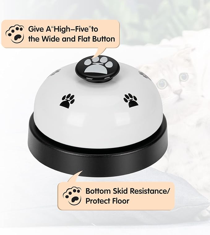 Pet Training Bells, 2 Pack Dogs Bell for Door Potty Training and to Ring to Go Outside Communication Device Dog AgilityTraining Equipment Interactive Toys (White)