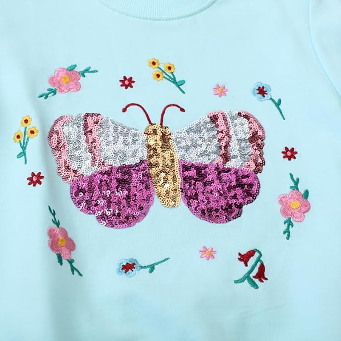 Toddler Baby Girls Cotton Sweater, Long Sleeve Crewneck Sweatshirt Pullover Kids Warm Clothing for Fall Winter