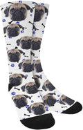 Custom Face Socks, Personalized Dog Lover Pet Photo Picture on Socks Unisex Athletic Crew Socks for Men Women