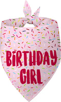 Birthday Girl Dog Bandanas 1 Pack, Pink Dog Scarfs for Girl, HBD Pet Scarves for Birthday Party Decoration for Large and Extra Large Dogs (Pink, X-Large)