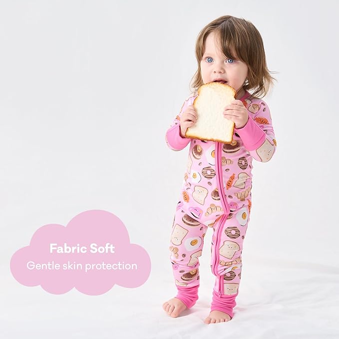 pureborn Baby Infant Boys Girls Sleeper Snug Fit Viscose from Bamboo Pajamas Zipper Pjs 0-24 Months