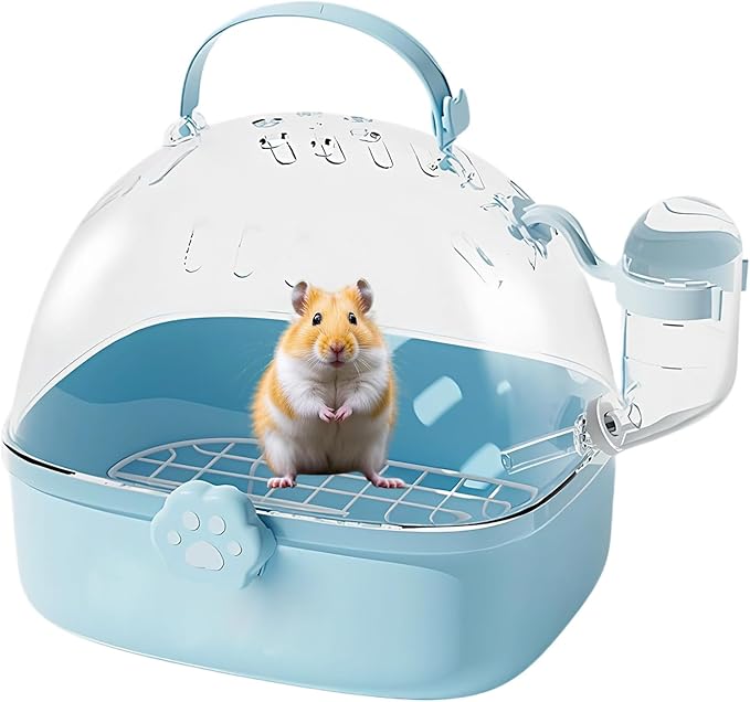 Bird Travel Carrier,PVC Travel Hamster Cage with Water Bottle - Pet Bird Carrying Supplies Spacious Design for Sparrow Macaws Conures Chinchillas Budgies Cockatiels Parakeet Hedgehog