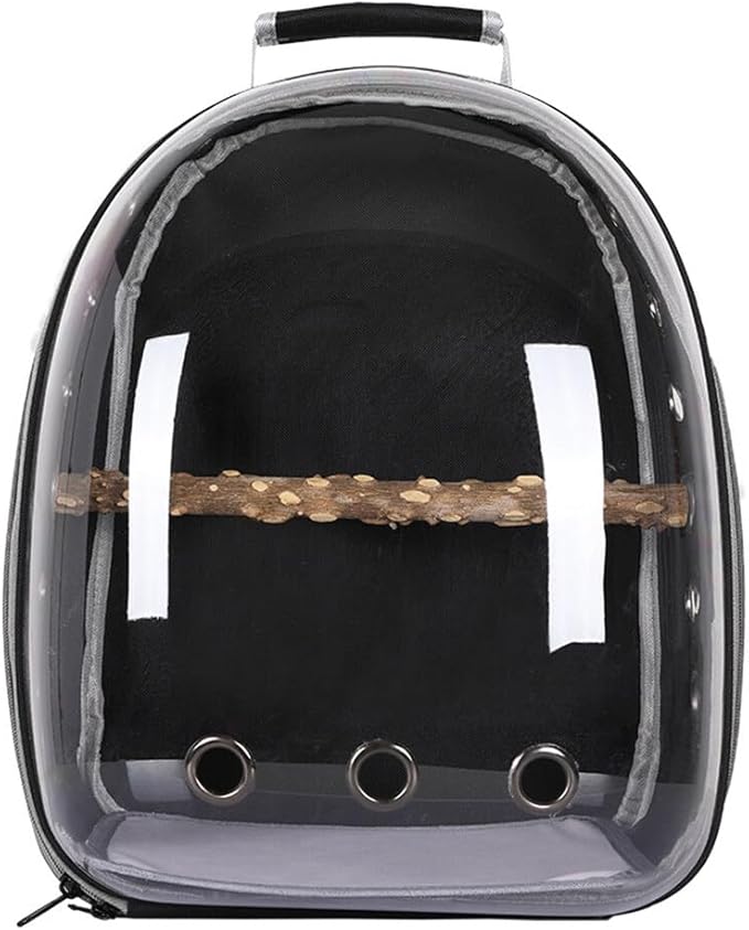 Bird Carrier Backpack, Bird Travel Carrier with Standing Perch, Lightweight Breathable Parrot Cage for Small Birds, Green Cheek, Cockatiel, Parrot