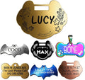 Stainless Steel Personalized Pet ID Tags, Art Design for Dog Tags, Cat Tags, Customized and Engraved on Both Sides of ID Tag, Lock Amulet Shape in Black, Silver, Blue, Gold, Rose Gold Color