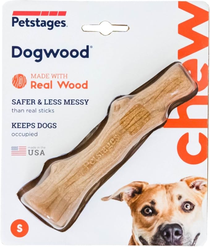 Pupstages Dogwood Dog Chew Toy – Real-Wood Blend, Natural Flavor & Texture, Moderate Chewers, Small, 5.4"