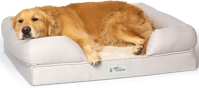 PetFusion Ultimate Dog Bed, Orthopedic Memory Foam, Multiple Sizes and Colors, Medium Firmness Pillow, Waterproof Liner, YKK Zippers, Breathable 35% Cotton Cover