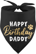 Happy Birthday Daddy Dog Bandana Black Puppy Bandanas Birthday Decorations Photo Prop Pet Scarf Pet Accessories for Dog Lover Dad