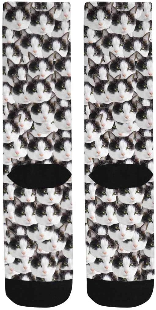 Custom Face Socks, Personalized Dog Lover Pet Photo Picture on Socks Unisex Athletic Crew Socks for Men Women