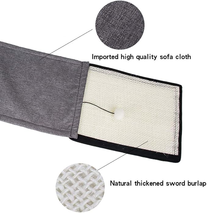 HAOZAIKEJI Cat Scratcher Mat Sofa Protector Natural Sisal Cat Scratching Mat Cat Scratch Couch Cover Heavy Duty Couch Guard Easy Installation Scratch Pad for Grinding Claws Protecting Furniture