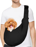 PETLOFT Reversible Dog Cat Sling Carrier, Small Dog Carrier, Adjustable Dog Sling, Hands Free Cross Body Carrier with Collar Hook for Dog/Cat/Bunny up to 11lb, Black