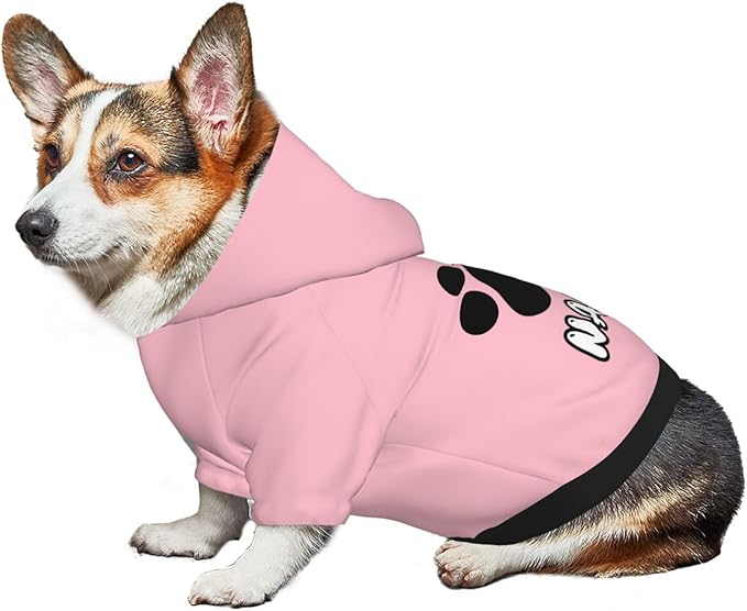 Custom Dog Hoodie Soft & Warm Design Your Own Personalized Photo Text Logo Name Dog Clothes for Puppy Sweatshirt Hooded for Small Medium Large Dogs Girl/Boy Cats Pink