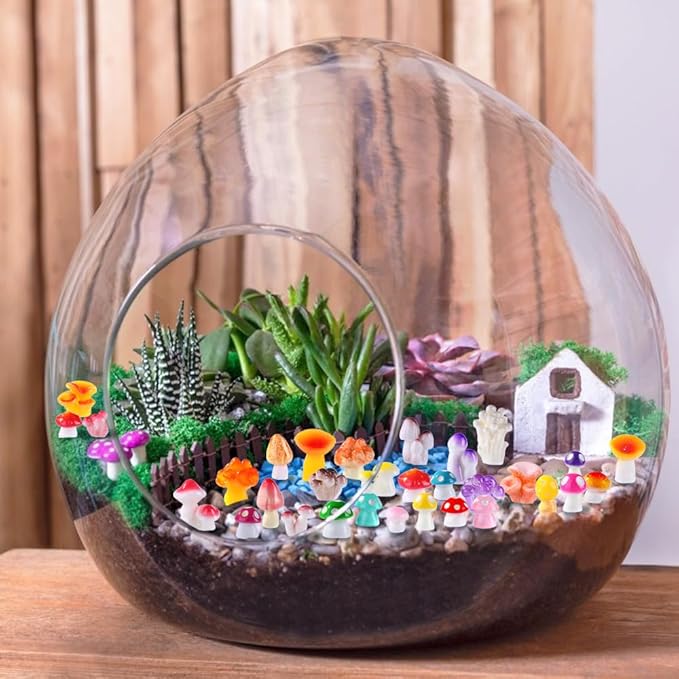 DIYDEC 80pcs Mini Resin Mushroom 80 Style Miniature Mushrooms Figures to Hide Small Tiny Resin Mushrooms Bulk for Dollhouse Decor Micro Fairy Garden Landscape Aquarium Tiny Party Favor Toys