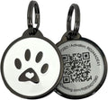 Pet Dwelling QR Pet Tag – Easy Scan Instant Location Alerts, Online Pet Profile with AI Feature for Dogs & Cats (Lux White Paw)