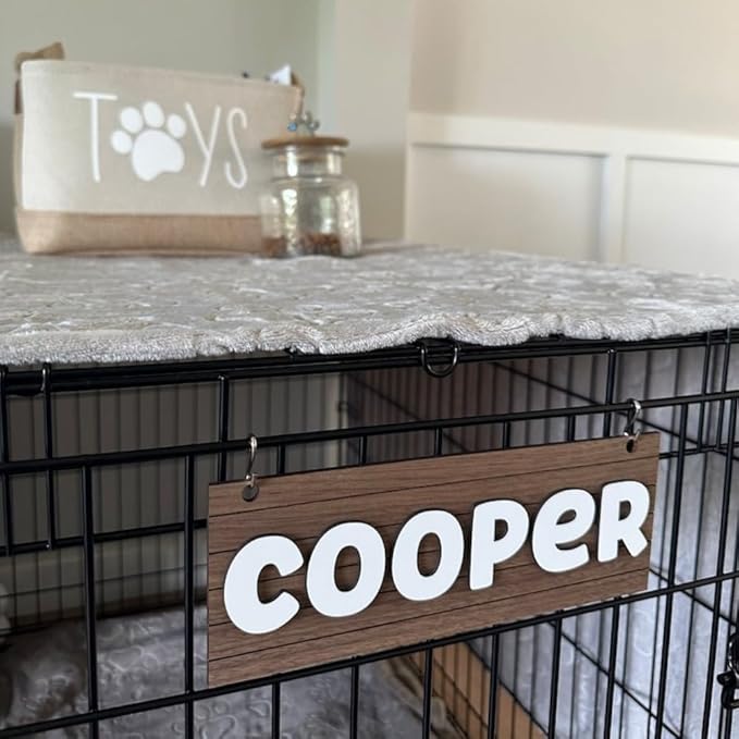 Personalized Crate Sign, Custom Dog Decor, Hanging Crate Sign,Personalized Pet Gift,Dog Name Plate,Gift for Dog Lover, (23.5x8.26cm/9.25x3.25in)
