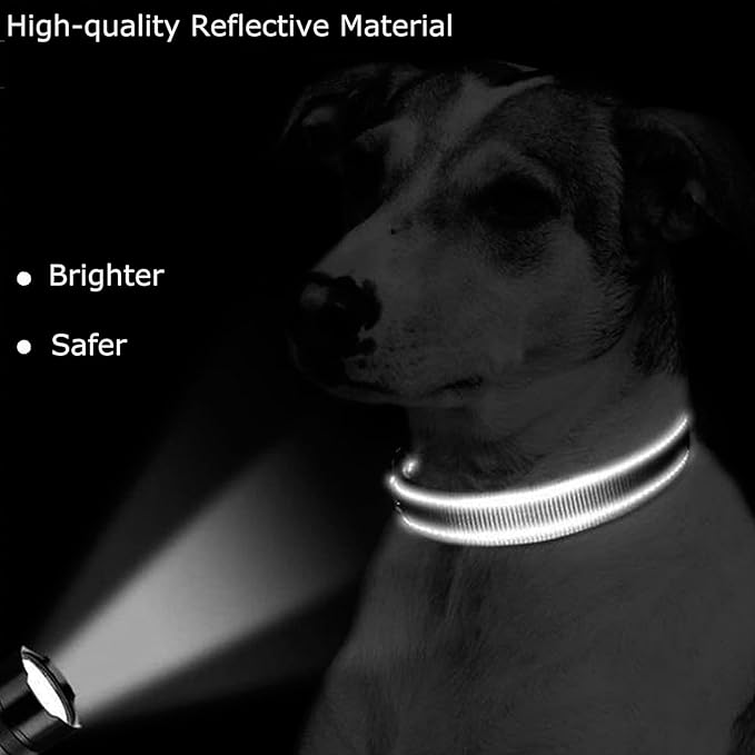 Roses&Poetry Reflective Dog Collar with Gradient Azure, Adjustable Durable Pet Collars for Small Medium Large Dogs (Azure-M)