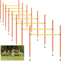8 Set Dog Agility Jump Adjustable Dog Agility Hurdle Training Equipment Portable Jumper Hurdle Park Indoor Outdoor Exercise Tool 3.44ft High/ 2.95ft Wide(Orange and Yellow)