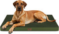 Flat Extra Large Dog Bed, Jumbo Waterproof Dog Bed for Large Dogs, Orthopedic Egg Crate Foam Pet Mat with Removable Washable Cover, Olive Green